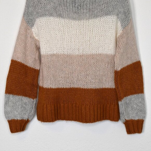 GAP Striped Sweater Sz S Alpaca Wool Colorblock Slouchy Neutral Minimalist - Picture 9 of 14